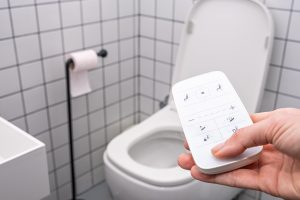 A modern remote-controlled smart toilet
